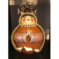 ESCULTURA EM CERÂMICA C/ PINTURA À MÃO 
